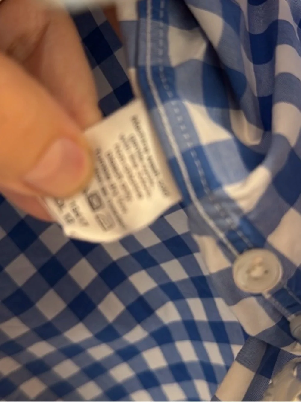 J. Crew Blue and White Gingham Button-Down Shirt